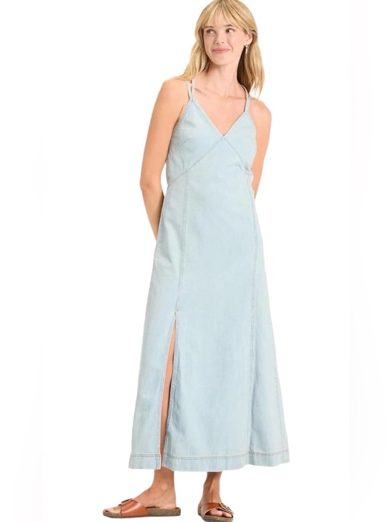Dresses & Skirts - NWT Women's Cami Denim Maxi Jean Dress Light Wash Cotton Boho Cottagecore Size L